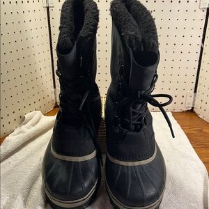 Sorel Black Winter Rain Boots Insulated Waterproof